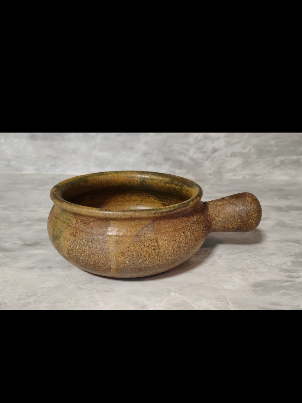 Vintage Handmade Rustic Pottery Soup Chili Bowl with Handle